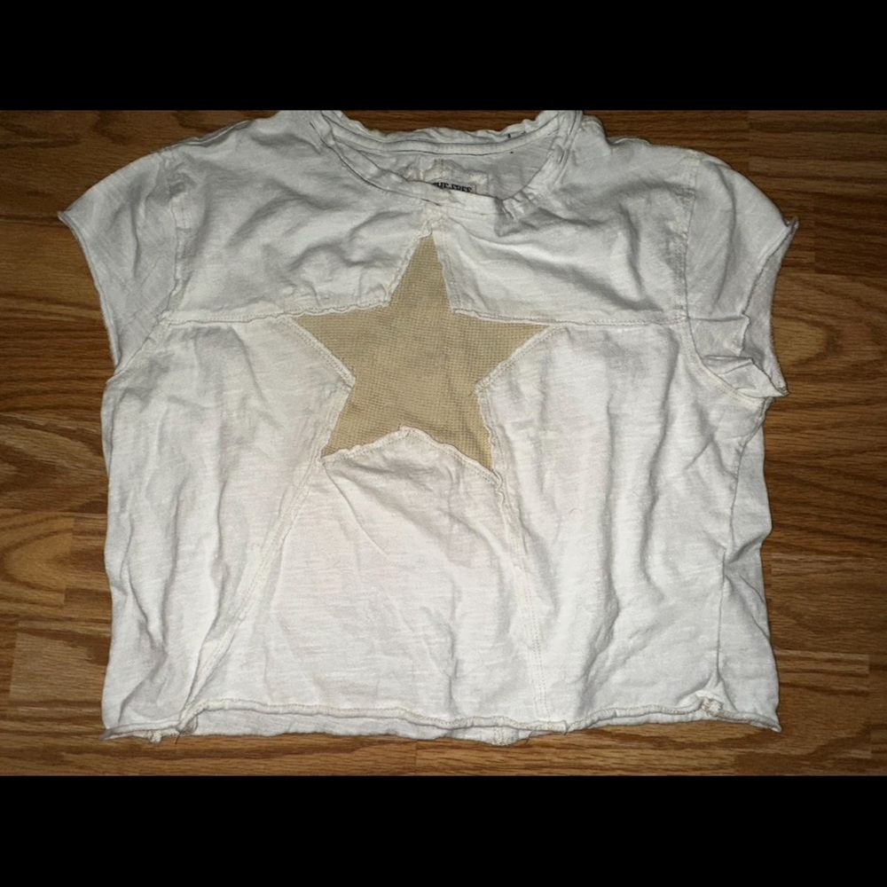 We The Free White and Tan Star Tee